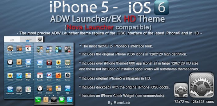 iPhone 5 iOS6 ADW & NOVA Theme