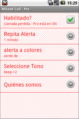Android application Missed Call - Pro screenshort