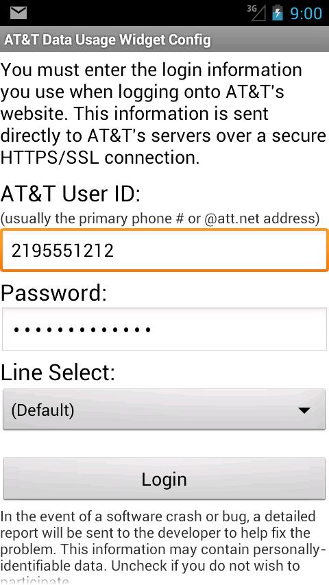 AT&amp;T Usage Widgets Screen 3