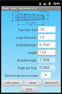 Free Download Taper Calculator APK for Android