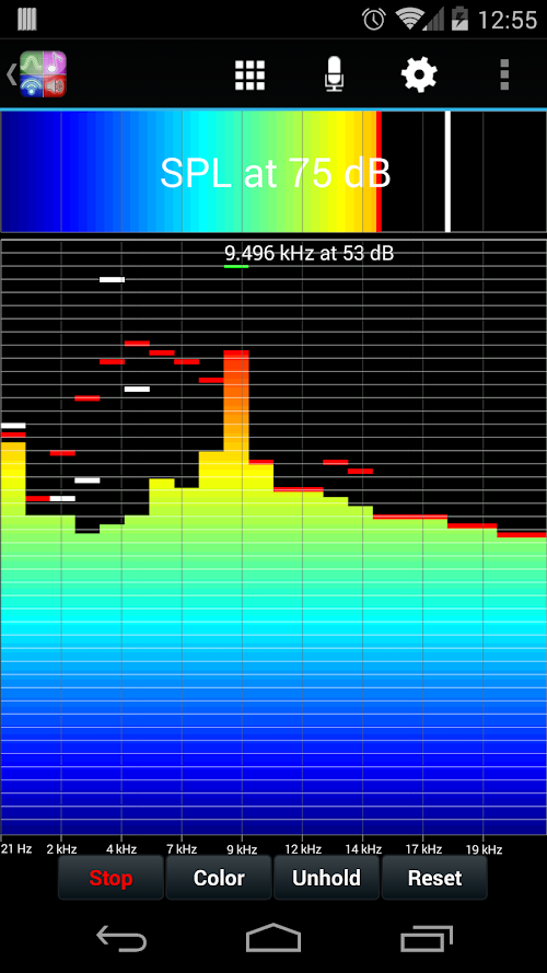 Android application UltimateAudio FFT Spectrum Pro screenshort