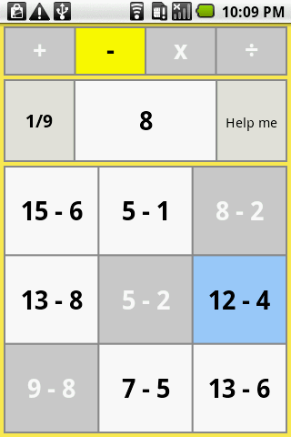 Reverse one digit arithmetic Screen 2