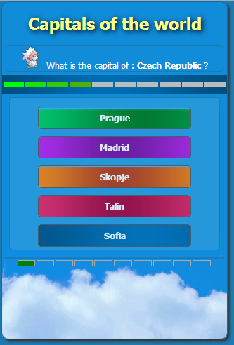 World Capitals Quiz ++ Screen 2