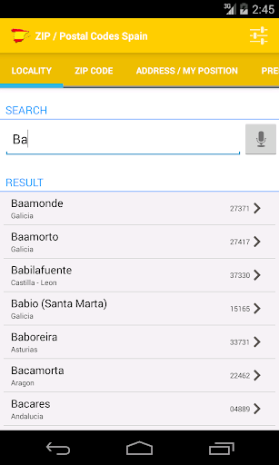 ZIP Postal Codes Spain