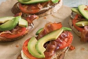 Avocado, Bacon &amp;amp; Tomato Tartines