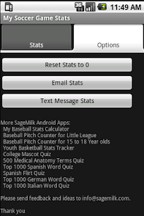 Youth Soccer Stats Tracker Screen 2