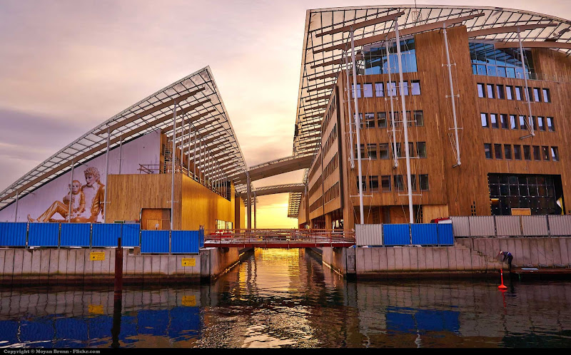 The Aker Brygge area of Oslo, Norway, at sunset. Some 12 million visitors a year come here for shopping, dining and entertainment.