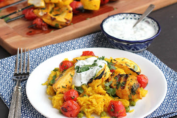 Persian Swordfish Kabobs with Cilantro Tzatziki