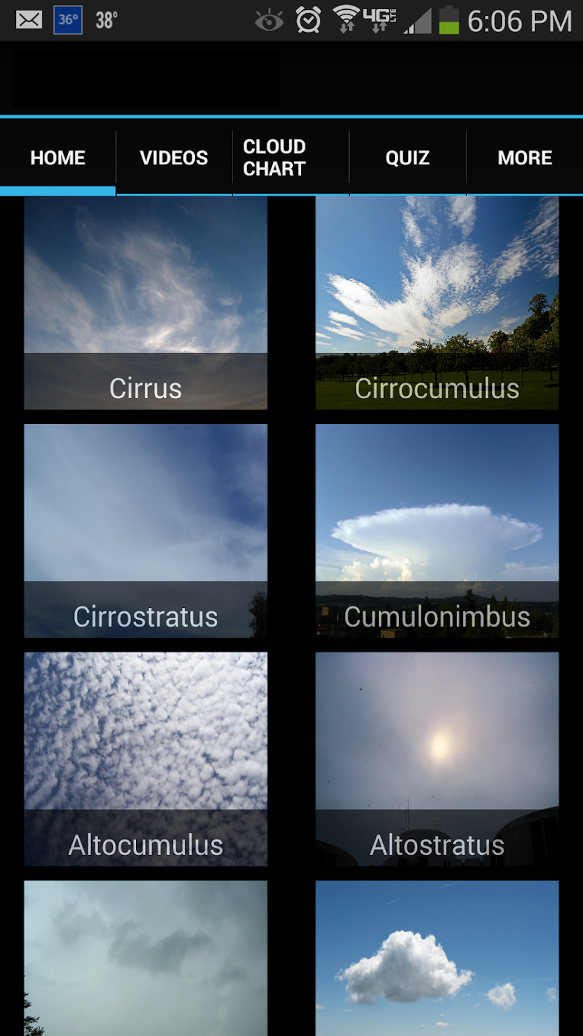 Types of Clouds - Cloud Guide Screen 1