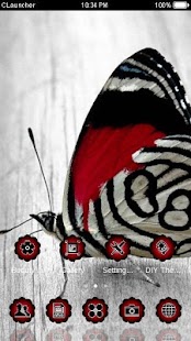 download Red Butterfly C Launcher Theme free
