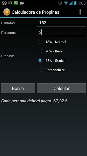 Calculadora de propinas Holo