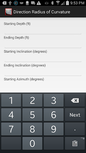 Direction Radius of Curvature