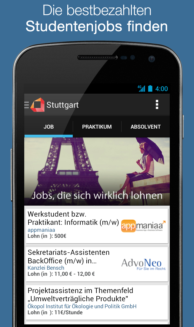 Android application Jobbox Job Search Student screenshort