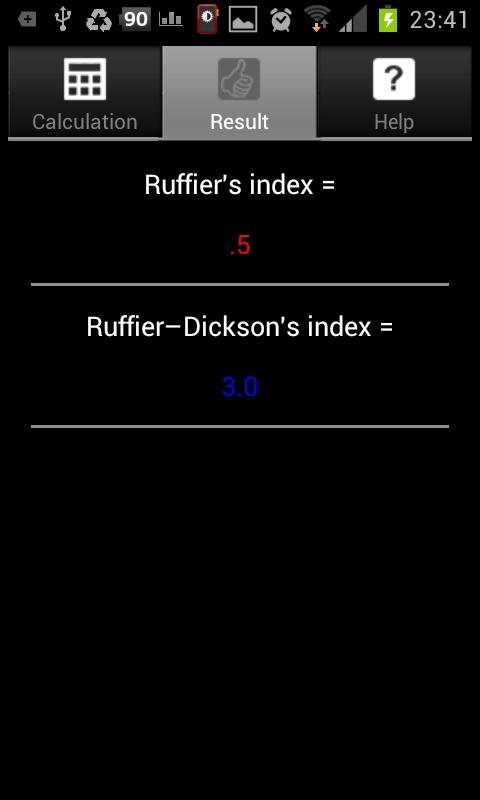 Ruffier Dickson Cardiotest Screen 3