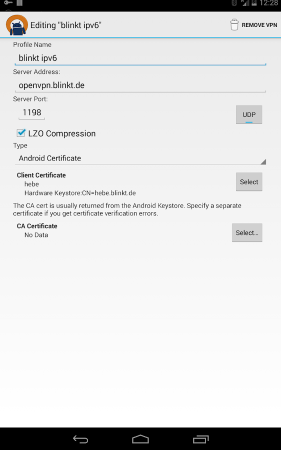 OpenVPN for Android - screenshot