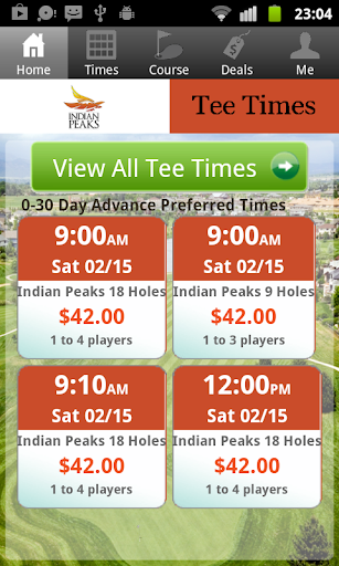 Indian Peaks Golf Tee Times