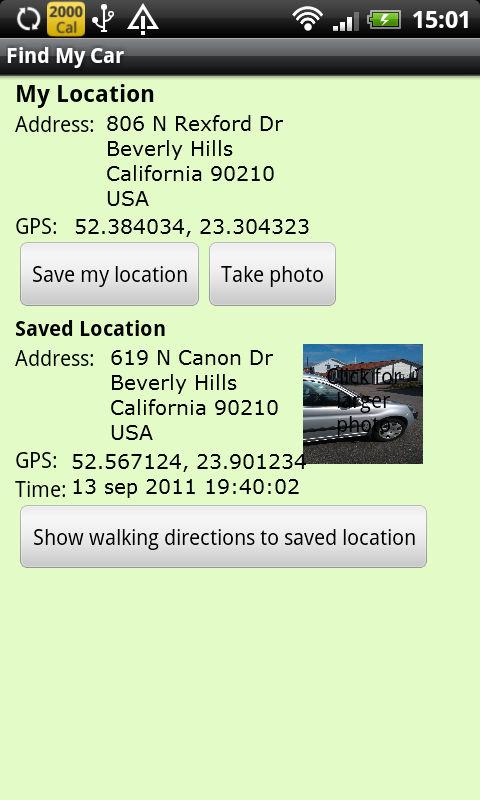 Android application Find my car - Pro screenshort