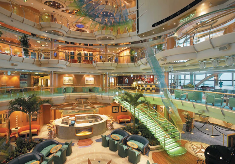 The Centrum lobby on Serenade of the Seas is an impressive introduction to your cruise experience.