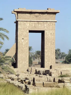 The Gateway of Ptolemy III Euergates I / Ptolemy IV Philopator of the Precinct of Montu at Luxor, Egypt. See it as part of a cultural experience on a river cruise.