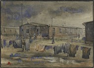 Voetbalveld achter de barakken