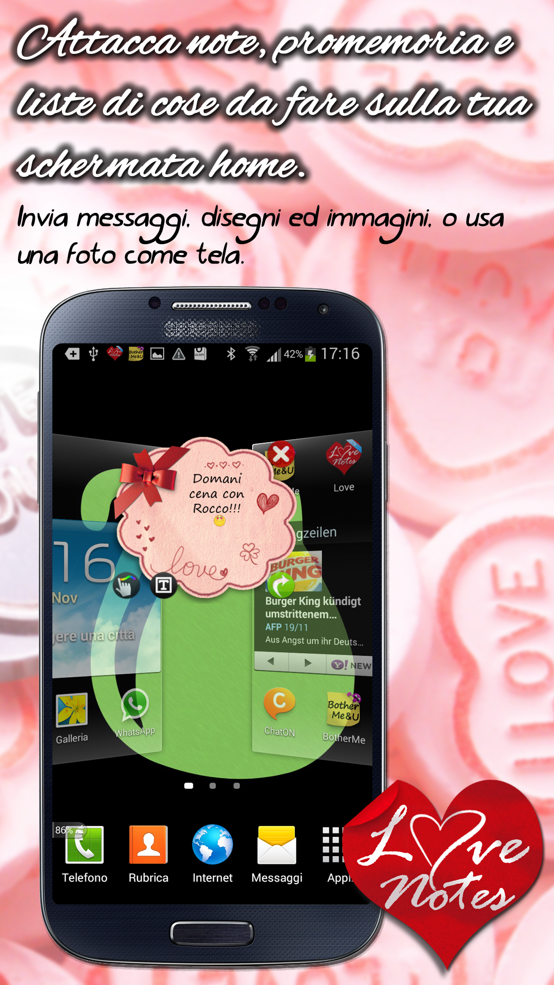Android application E-cards &amp; LoveNotes Messenger+ screenshort