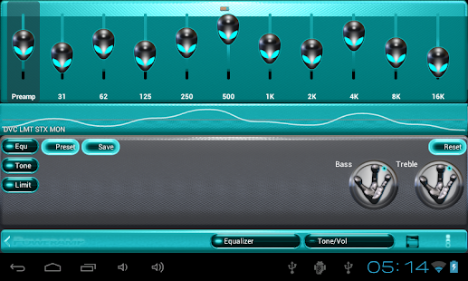 poweramp skin alien lightblue Screenshots 1