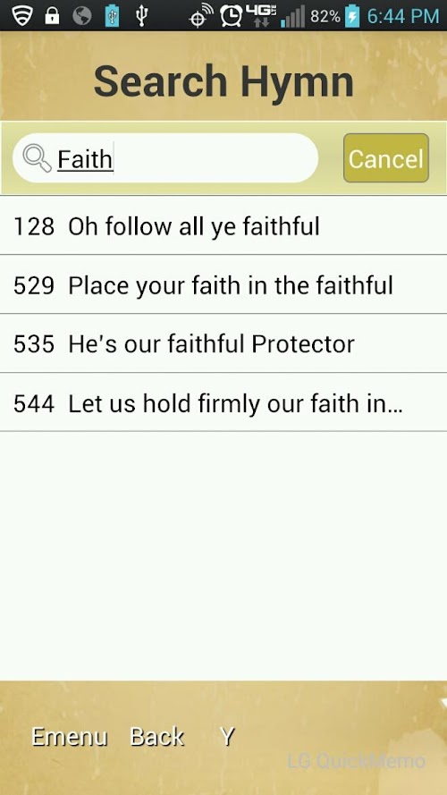 Android application CCC iHymns screenshort