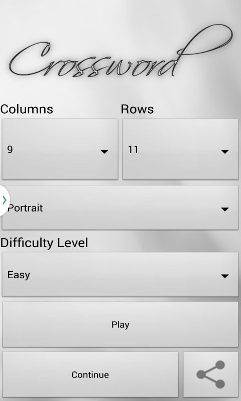 Android application Crossword Puzzle screenshort