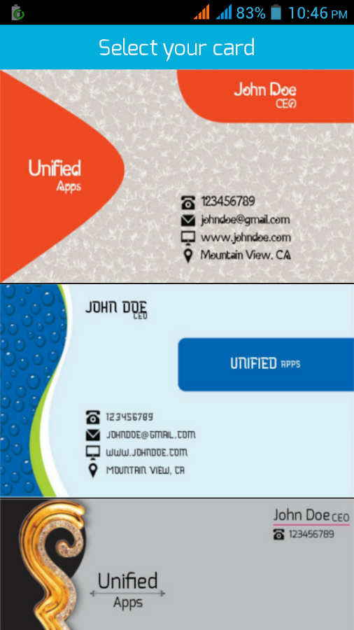 Business Card Maker - screenshot