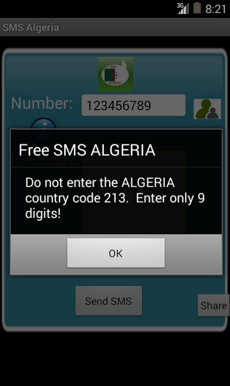 Free SMS Algeria Screen 2