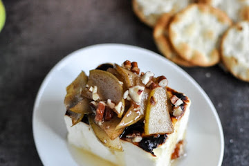 Broiled Feta with Caramelized Cinnamon Pears