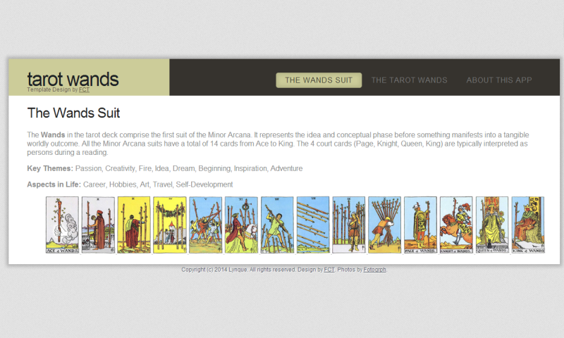 Android application Tarot Wands screenshort