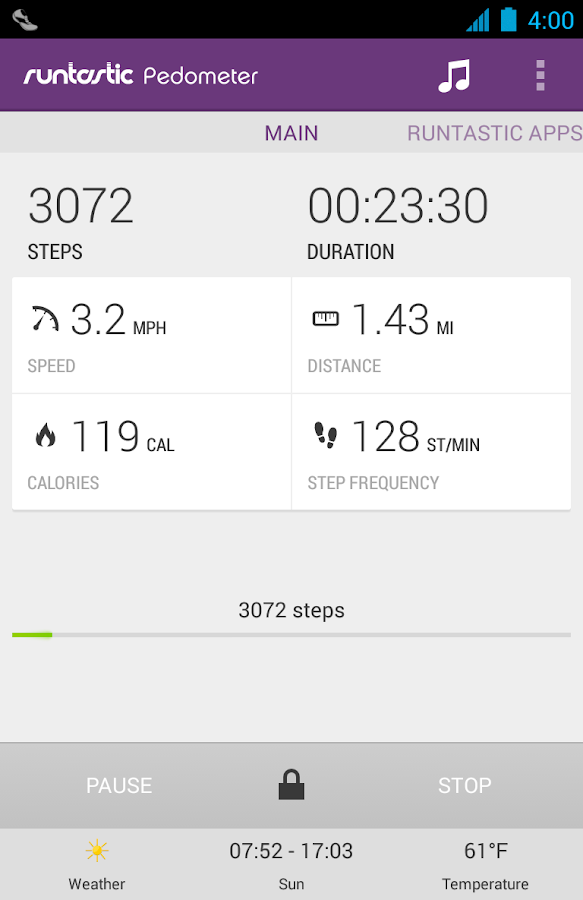 Runtastic Pedometer PRO - screenshot