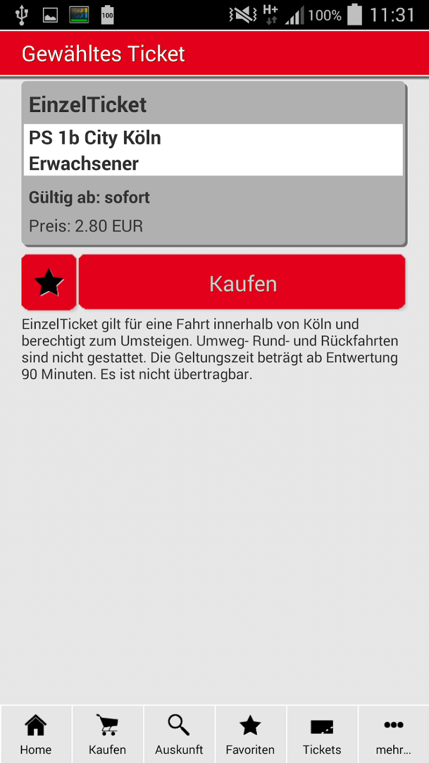 KVB mobil Screen 3