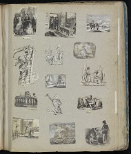 Albumblad met diverse voorstellingen