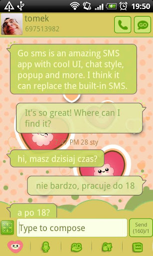 GO SMS Pro Funny Hearts Theme