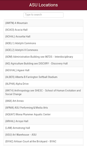 Arizona State Campus Map ASU