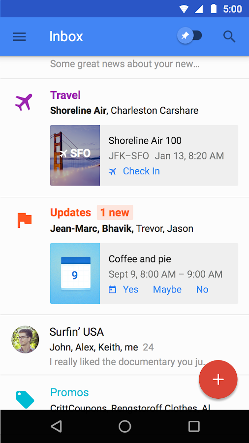 Inbox by Gmail - screenshot