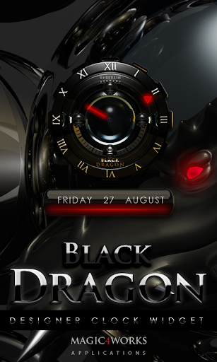 Black Dragon Clock Widget