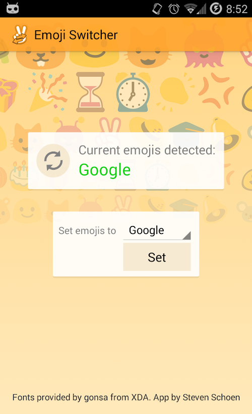Android application Emoji Switcher (root) screenshort