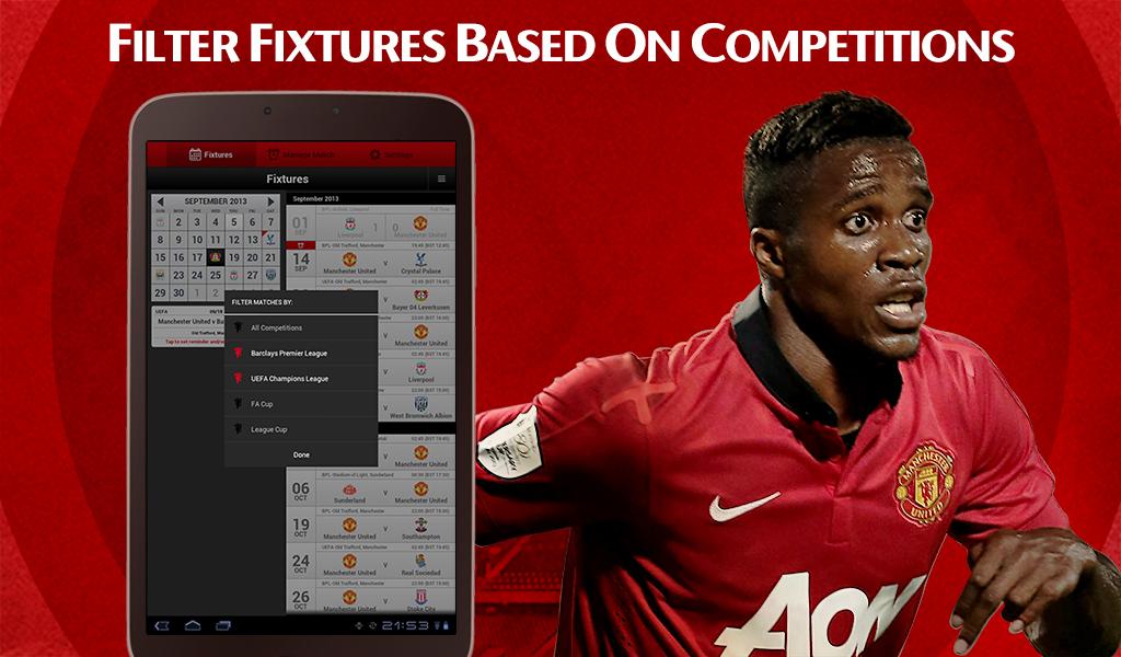 Man Utd Fixtures Calendar - screenshot