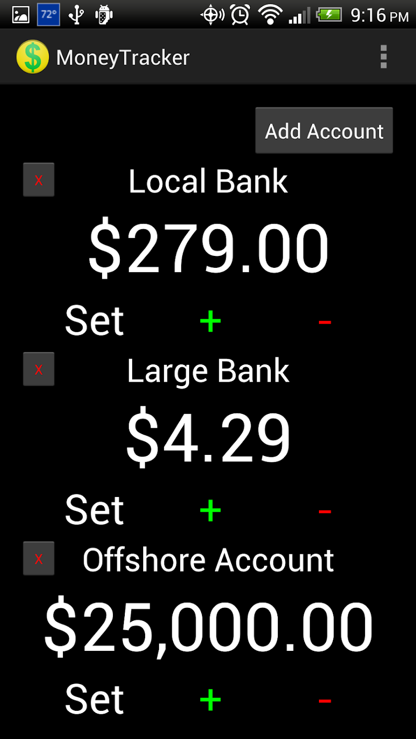 Simple Money Tracker Screen 2