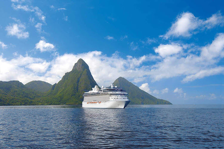 Sail to the beautiful Caribbean island nation of St. Lucia on the sleek Oceania Riviera.