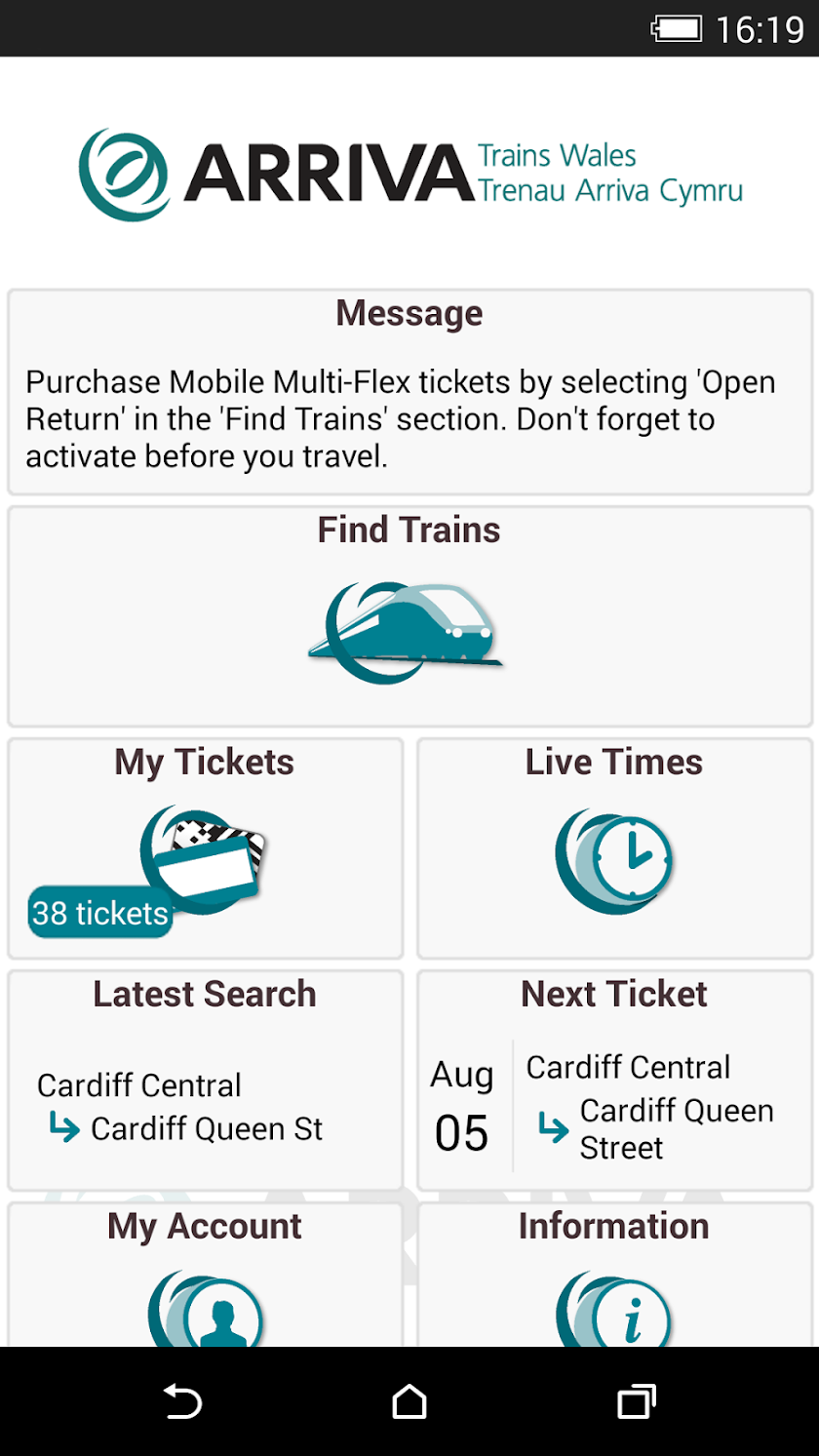 Arriva Trains Wales Screen 1
