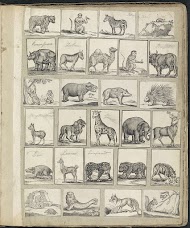 Albumblad met diverse voorstellingen