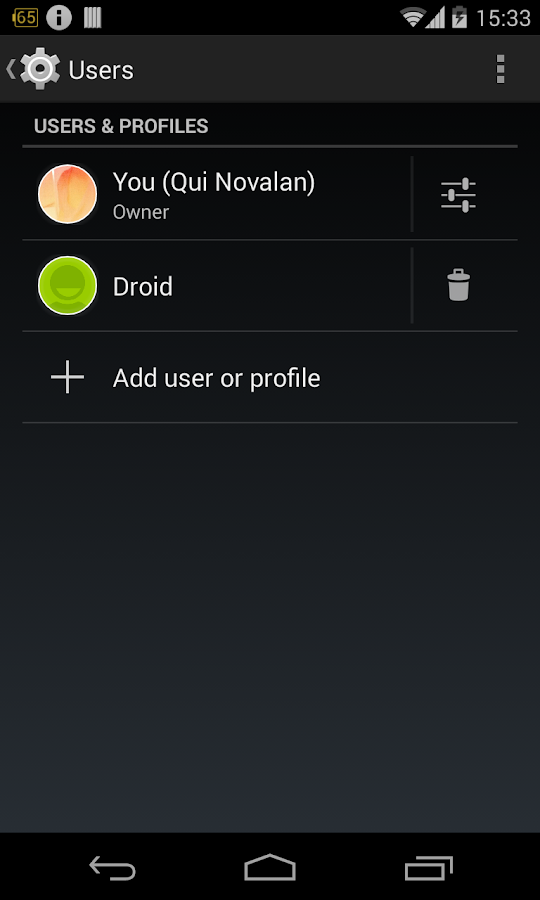 Multiple Users (Xposed mod) - screenshot