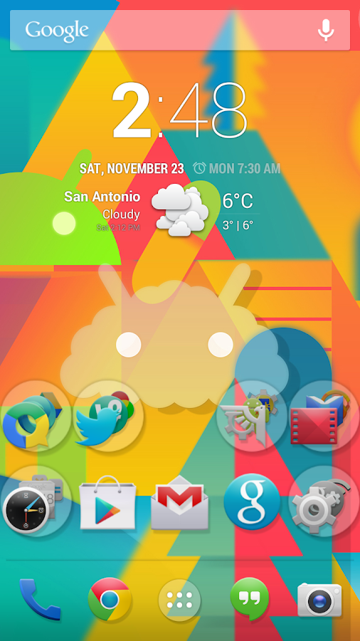 KitKat 4.4 Launcher Theme - screenshot