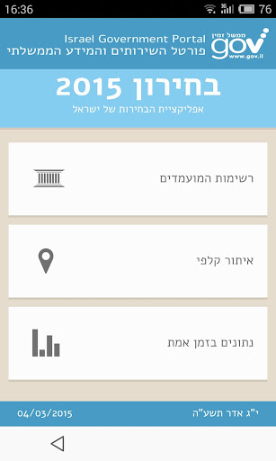 【免費生產應用App】בחירון - בחירות 2015-APP點子