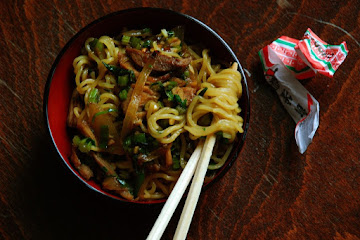 Shredded Pork and Chinese Celery Lo Mein