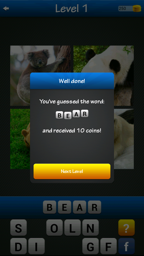 Find the word! ~ 4 pics 1 word Screen 3